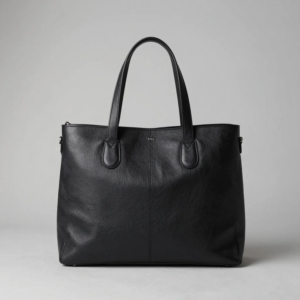 Architectural Leather Tote Bag